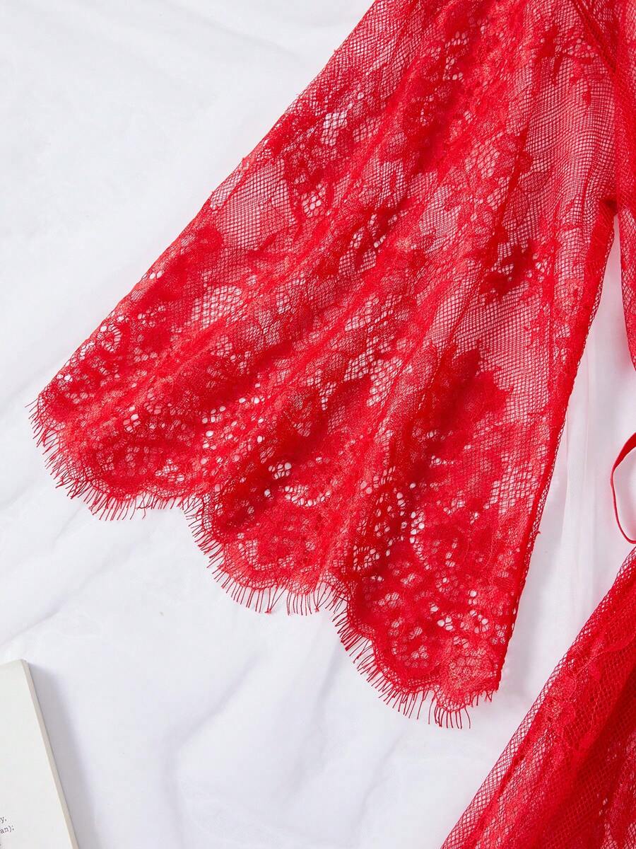 1pc Sexy Sleeveless Velvet & Lace Mini Slip Dress