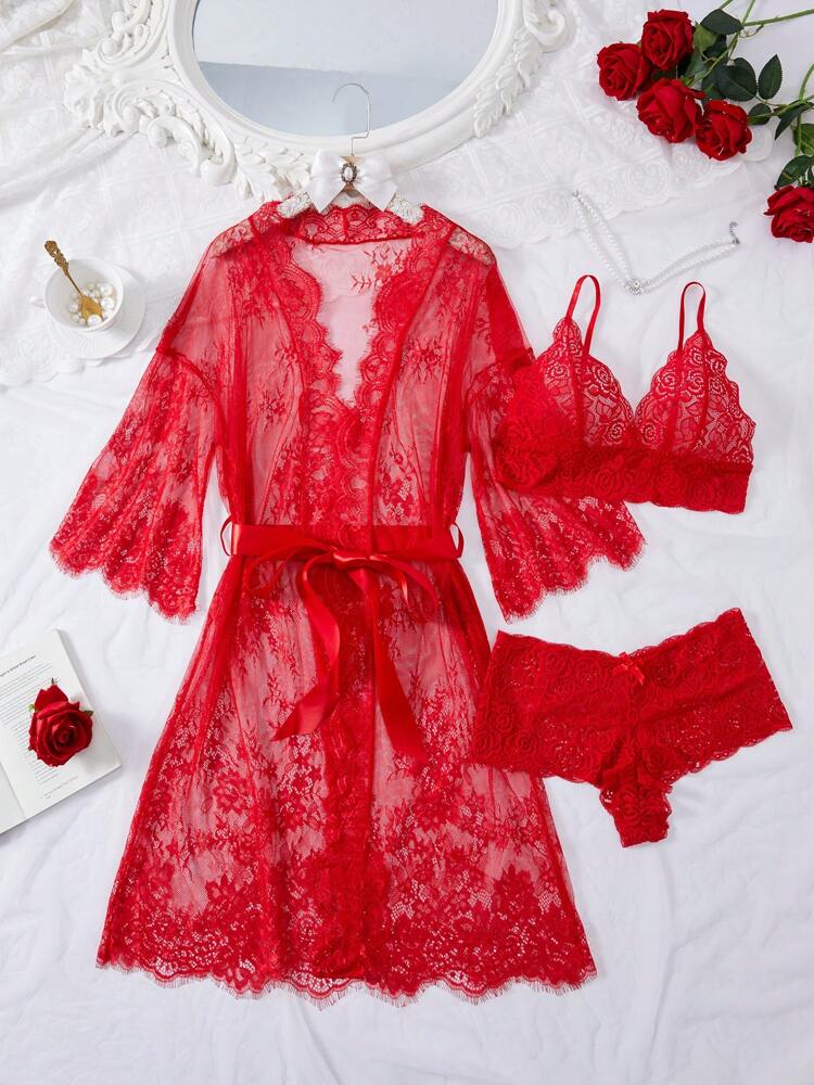 1pc Sexy Sleeveless Velvet & Lace Mini Slip Dress