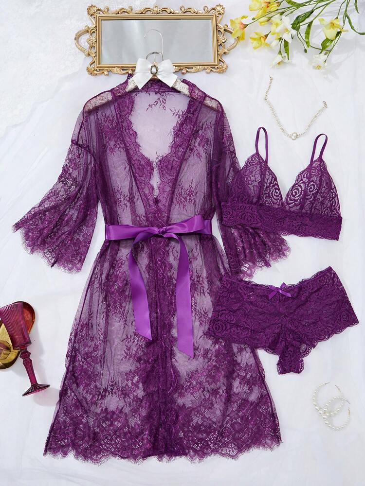 1pc Sexy Sleeveless Velvet & Lace Mini Slip Dress