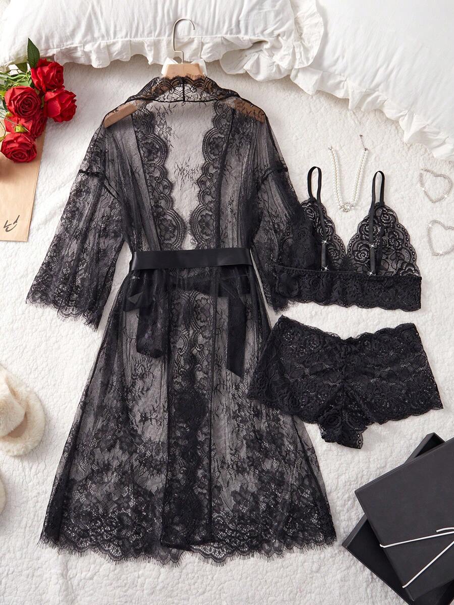 1pc Sexy Sleeveless Velvet & Lace Mini Slip Dress