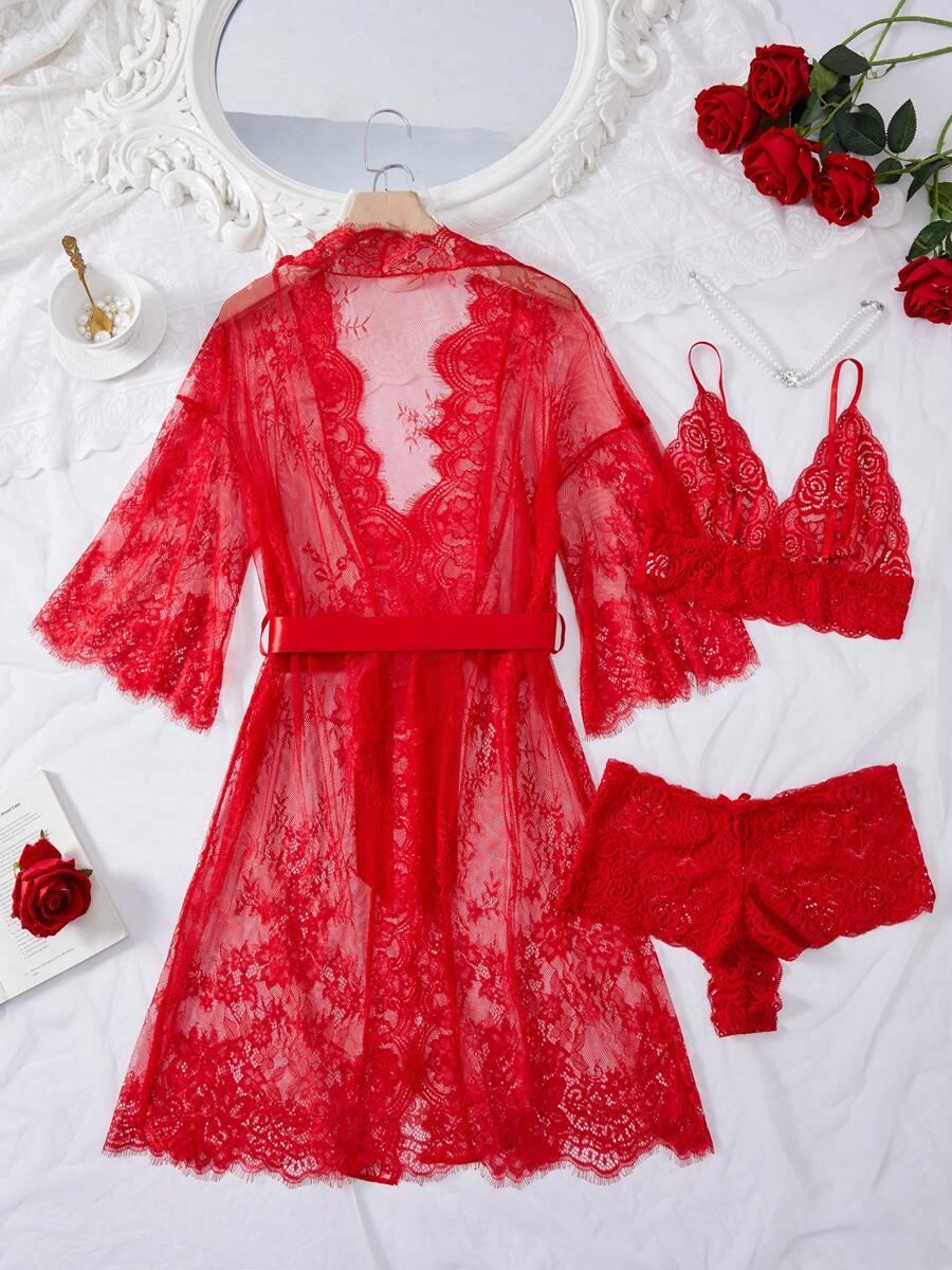 1pc Sexy Sleeveless Velvet & Lace Mini Slip Dress
