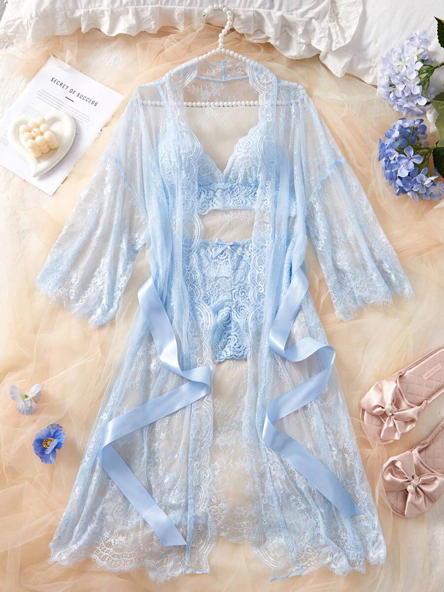 1pc Sexy Sleeveless Velvet & Lace Mini Slip Dress