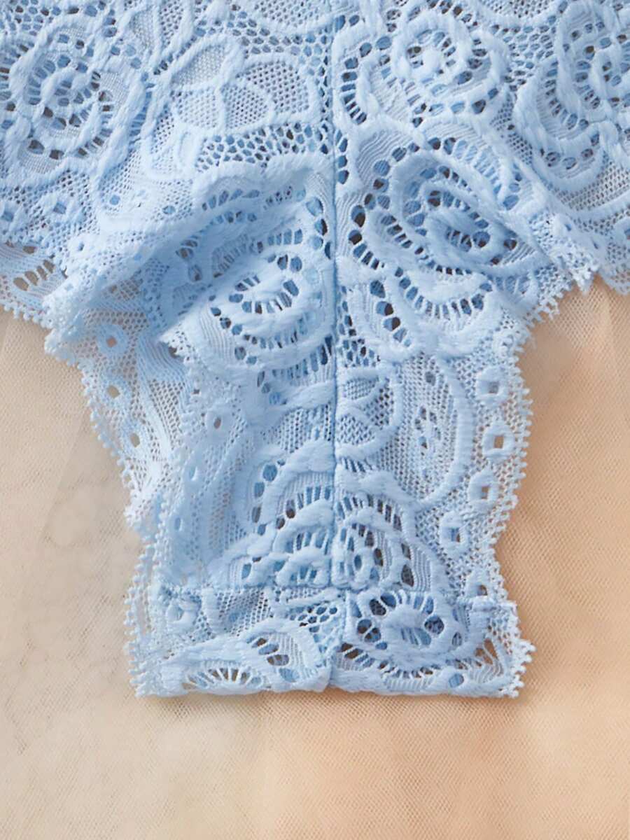 1pc Sexy Sleeveless Velvet & Lace Mini Slip Dress