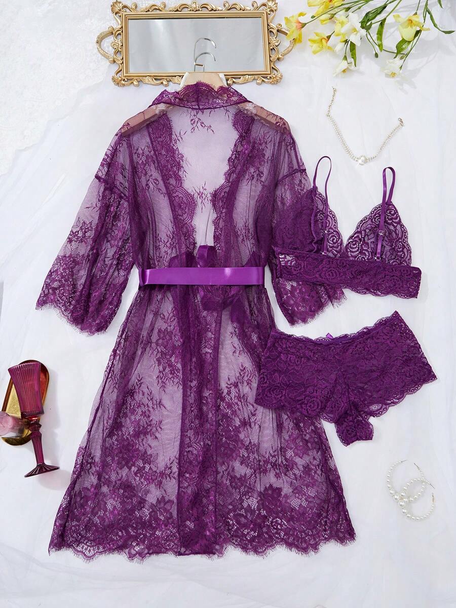 1pc Sexy Sleeveless Velvet & Lace Mini Slip Dress