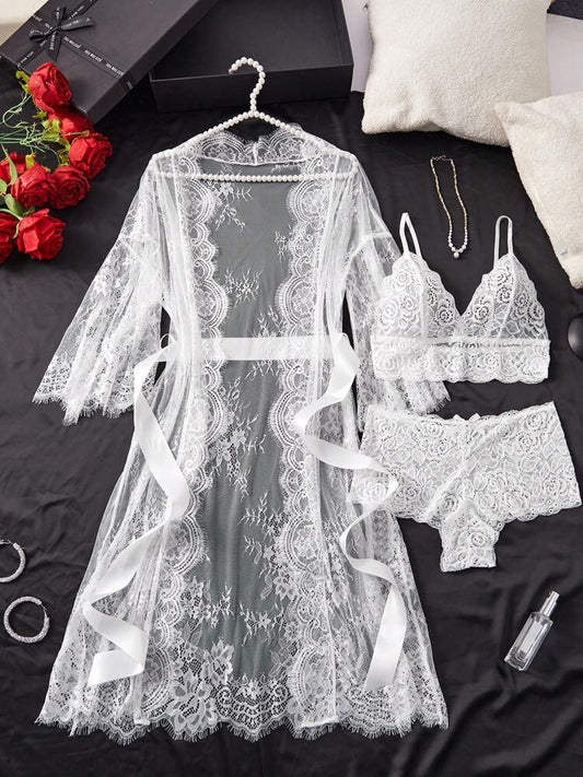 1pc Sexy Sleeveless Velvet & Lace Mini Slip Dress