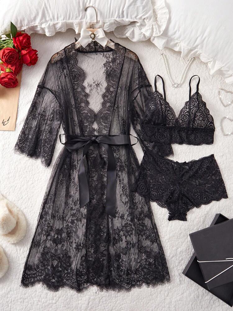 1pc Sexy Sleeveless Velvet & Lace Mini Slip Dress